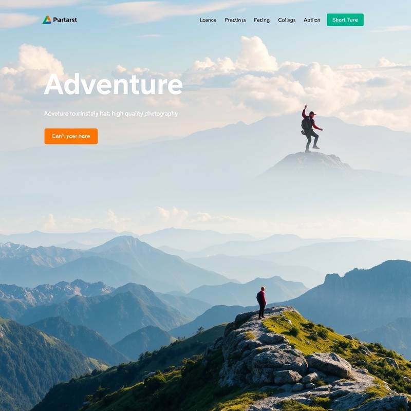 Fotografía del sitio web de Turismo Aventura Limitada, mostrando imágenes de alta calidad de actividades al aire libre y paisajes impresionantes